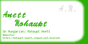 anett mohaupt business card